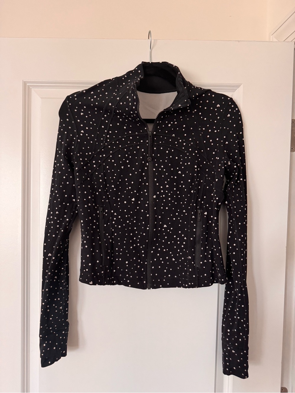 lululemon valentines Black Polka and heart Dot Full-Zip Jacket